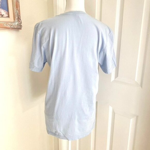 Alpha Chi Sorority T-Shirt Bella + Canvas Comic Graphic Size Medium Light Blue - Picture 6 of 6